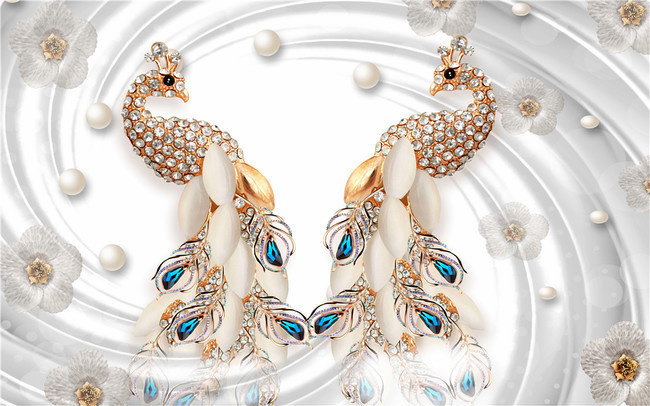 璀璨華章 珠寶孔雀壁畫與飾品的藝術(shù)融合